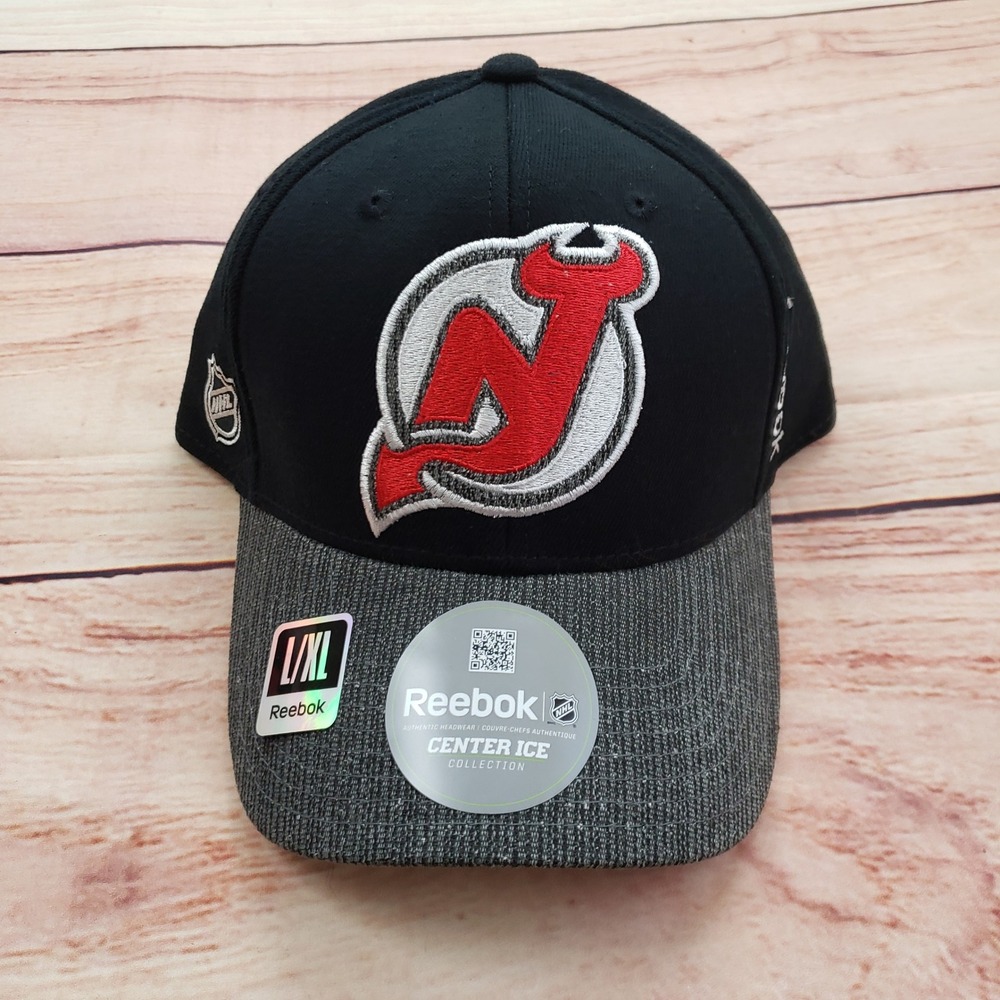 New Jersey Devils Hat Cap Strap‎ Back One Size Black NHL Hockey Mens Reebok A3